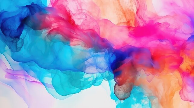 Abstract ink in water. Ink in water. Colorful background.