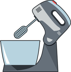 Kitchen Mixer Icon in flat style. Vector Illustration