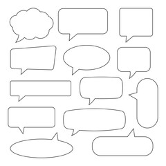 Speech bubble, speech balloon, chat bubble line art vector icon for apps and websites.