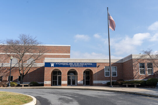 Wyomissing, Pennsylvania – December 29, 2023: Wyomissing Area School District is a highly rated, public school district located in WYOMISSING, PA. Taylor Swift attended WASD from the ages 9 to 14. 