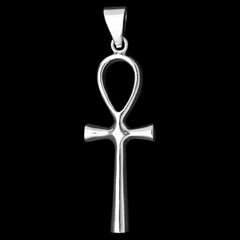 Ankh silver pendant. Eye of God Ra. Egyptian mythology.
