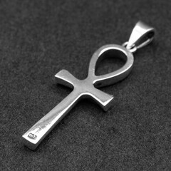 Silver pendant. Back view, 925 proof is visible.