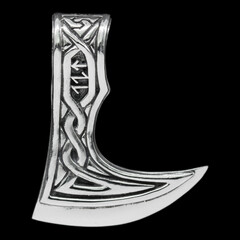 Silver Mjolnir pendant. Peruns ax. Pagan Style. Ancient amulet of Vikings and Slavs. A symbol of strength and power. Protection from evil spirits. Skull, ram's head. Kolovrat. Asatru.