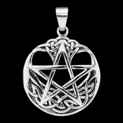 Silver Pentogram pendant. 925 silver. Occult accessory, dark magic. Satan, Baphomet, Devil, 666, Lilith. Accessory for rockers, metalheads, punks, goths.