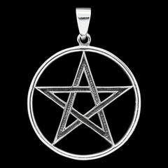 Silver Pentogram pendant. 925 silver. Occult accessory, dark magic. Satan, Baphomet, Devil, 666, Lilith. Accessory for rockers, metalheads, punks, goths.