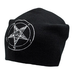 Black hat with embroidered pentagram and 666. Occult, Satan, Devil, Baphomet. Mythology, occult...