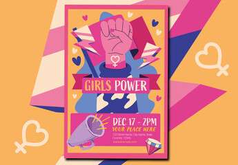 Colorful Girl Power Poster Layout