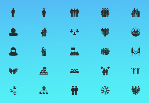 People Silhouettes Icon Set