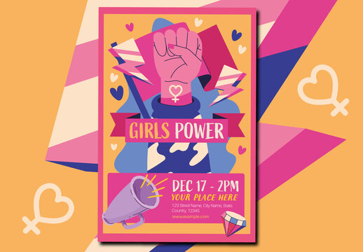 Colorful Girl Power Poster Layout