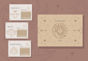 Astrology Calendar Layout