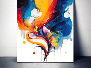 Creative bright art painting. Chaotic style contemporary design.