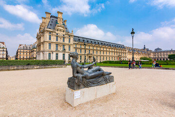 Louvre palace in center of Paris in spring, France