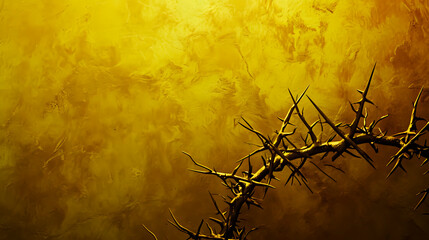 Christian Context of Holy Week. The crown of thorns of Jesus of Nazareth. Easter. Space for text. 	
