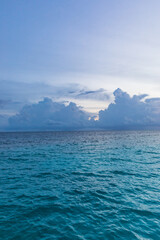 stormy sky background on a tropical island in the Maldives