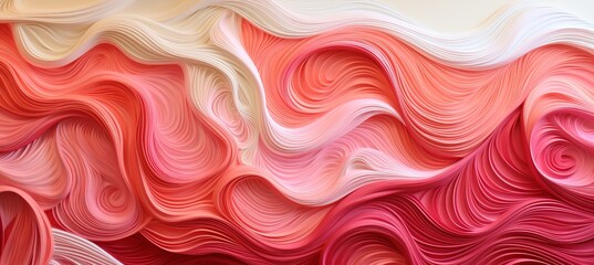 Fototapeta premium Abstract geometric paper cut art with various peach fuzz color tones and intricate patterns