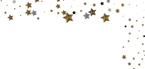Obraz premium Starstruck Spectacle: 3D Illustration Transports You to a Gold Stars Shower