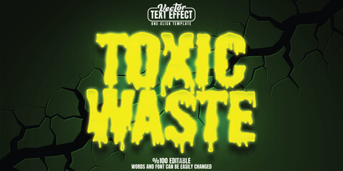Toxic editable text effect, customizable trash and stinky 3D font style - obrazy, fototapety, plakaty