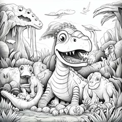 Papier Peint photo Dinosaures cartoons, zeichnung, kunst, comic, komisch, tyrannosaurus, dino, dinosaurier, alligator,schwarz, weiß, tier, abbildung, cartoons, drawing, art, comic, funny, dino, black, white, animal, illustration