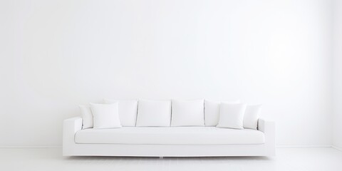 Fototapeta na wymiar White couch in a white space.