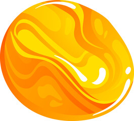 Bright orange swirly abstract sphere design. Modern dynamic round shape with fluid waves.
