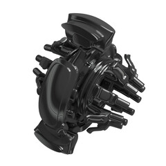 Metal abstract shape, 3d render © neurostructure