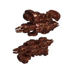 Metal abstract shape, 3d render