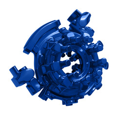 Metal abstract shape, 3d render © neurostructure