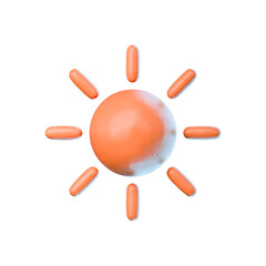 sun colored 3d rendered weather icon for ui design or web banner transparent background