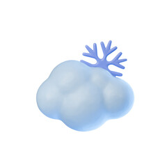 cloud snow colored 3d rendered weather icon for ui design or web banner transparent background