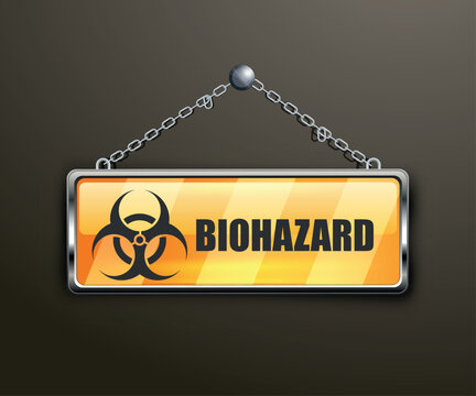 vector yellow sign biohazard isolated on white background