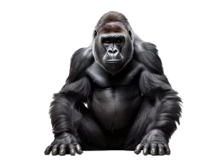 Deurstickers a gorilla sitting on the ground © Ion