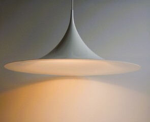 Mid century trumpet shaped ceiling lamp. Design by Bonderup Denmark.