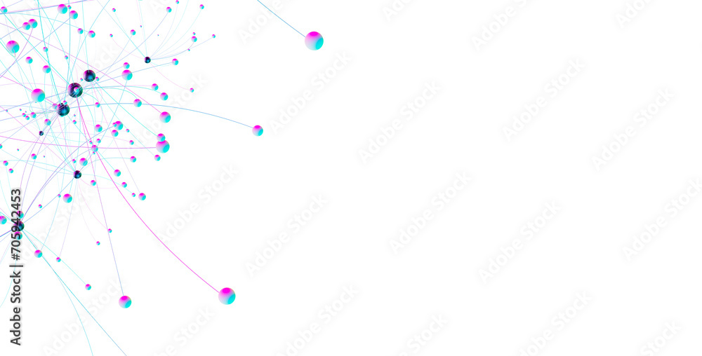 Poster Abstract digital background of points and lines. Glowing plexus. Big data. Network or connection.
