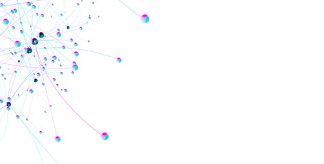 Abstract digital background of points and lines. Glowing plexus. Big data. Network or connection.