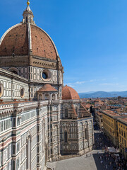 The giant cathedral and cupola of Santa Maria del Fiore cathedral in Florence