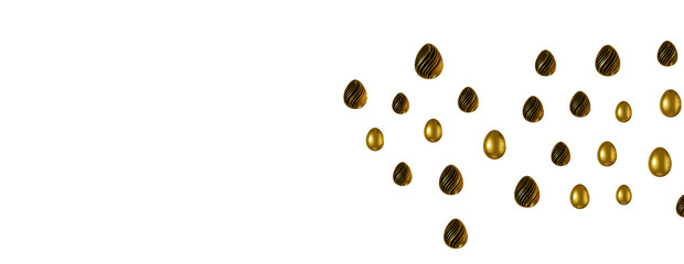 golden easter eggs; 3d rendered illustration