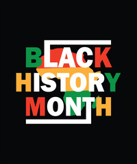 Vector Black History Tshirt Design in Black Background, Black History Typography Black Month
