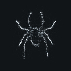 Abstract spider with white particles.