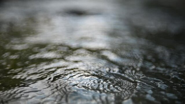 Water flowing into the blur (slow motion)