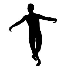 ポーズをとる男性のシルエット　3DCG レンダリング