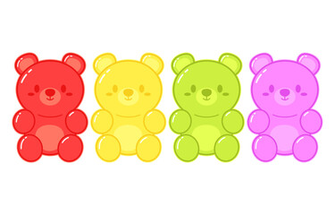 Jelly bears fruit gummy. Character Illustrator vector design.