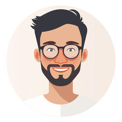 Fototapeta premium Illustration of white man, avatar in flat design