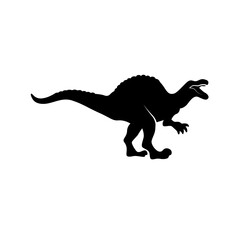 Find dinosaur silhouettes. Illustration of a group of icons of dinosaur silhouettes on black backgrounds. View the later logo, profile.