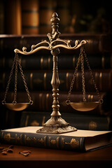 antique scales of justice with holy bible - obrazy, fototapety, plakaty