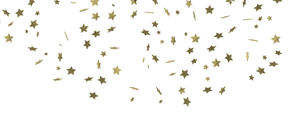Celestial Splendor Unveiled: 3D Gold Stars Rain Illustration Enchants