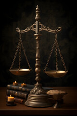 antique scales of justice with books, Holy Bible