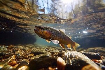 Go-Pro Underwater Photo of Trout in New Hampshire Stream