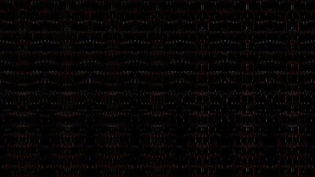 3D Abstract shining bright lines set wave, colorful, black background	