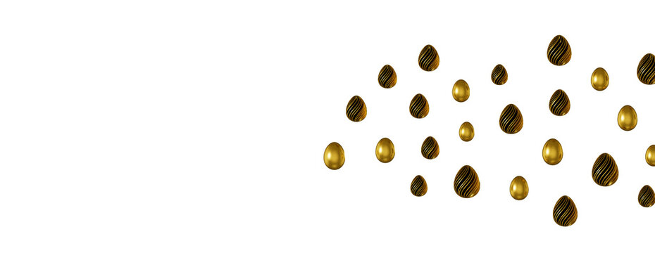 Golden easter eggs and specks, flecks