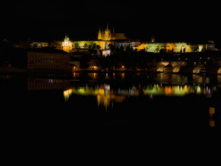 Fototapeta na wymiar Night view of Charles Bridge, Prague, Czech Republic